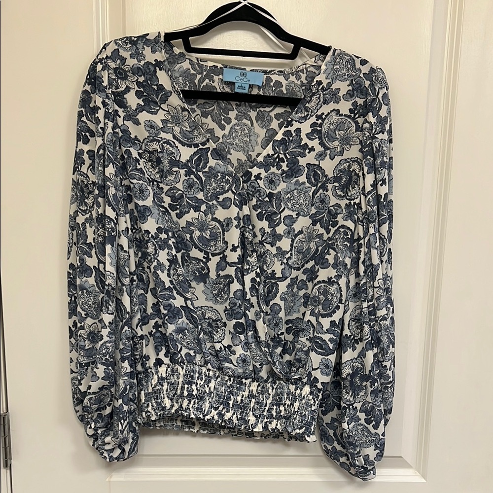 Blue Floral Women's Top